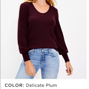 LOFT Ribbed Scoop Neck Sweater